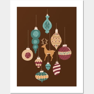 Golden Christmas Ornaments - Dark Posters and Art